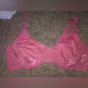Fair Pink Bra Silly W Lace Detail Under wire Stretchy Guc 36d